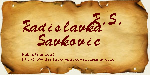 Radislavka Savković vizit kartica
